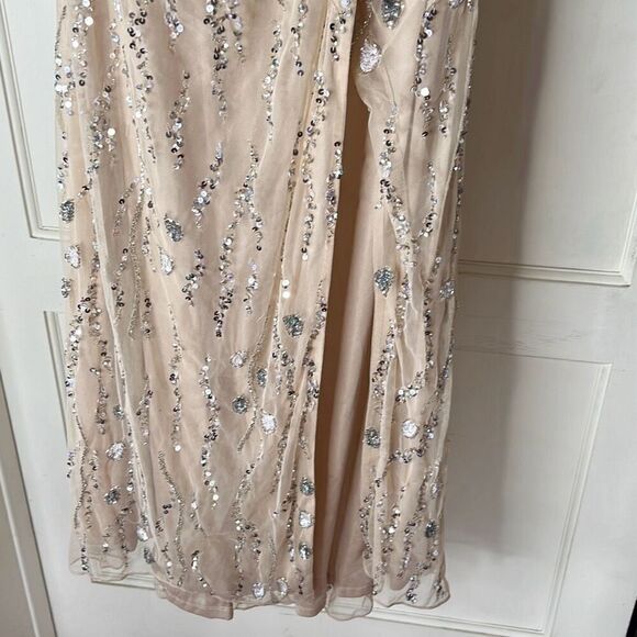 Mac Duggal Embellished One Shoulder Draped Gown 93635 Ivory Size 10 Nwt - Picture 5 of 11